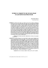 Sobre el concepto de estabilidad de los sistemas políticos / Juan Ruiz Manero | Biblioteca Virtual Miguel de Cervantes
