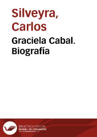 Graciela Beatraiz Cabal. Biografía | Biblioteca Virtual Miguel de Cervantes