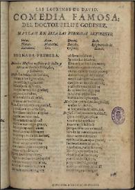 Las lagrimas de David / del doctor don Phelipe Godinez | Biblioteca Virtual Miguel de Cervantes