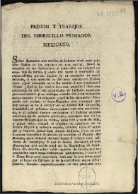 Prision y Trabajos del pobrecillo Pensador Mexicano | Biblioteca Virtual Miguel de Cervantes