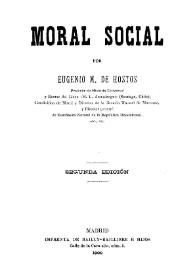 Moral social / Eugenio M. de Hostos | Biblioteca Virtual Miguel de Cervantes