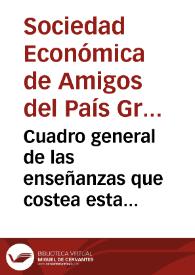 Cuadro general de las enseñanzas que costea esta Sociedad y profesorado que ha de desempeñarlas durante el curso de 1891 á 1892... / Real Sociedad de Amigos del País de la Provincia de Granada, Sección de Estudios | Biblioteca Virtual Miguel de Cervantes