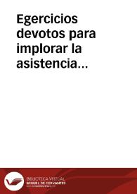 Egercicios devotos para implorar la asistencia continua del Espíritu Santo | Biblioteca Virtual Miguel de Cervantes