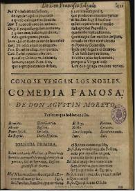 Cómo se vengan los nobles / Agustín Moreto [atribuida] ; texto base de Rafael Ramos  | Biblioteca Virtual Miguel de Cervantes