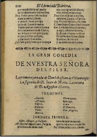 Nuestra Señora del Pilar / La primera jornada de Don Sebastian de Villaviciosa. La segunda de Don Juan de Matos. La tercera de Don Agustin Moreto | Biblioteca Virtual Miguel de Cervantes