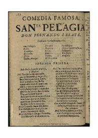 Santa Pelagia / Don Fernando de Zarate | Biblioteca Virtual Miguel de Cervantes