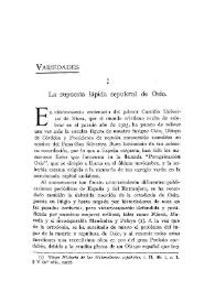 La supuesta lápida sepulcral de Osio / Francisco Naval | Biblioteca Virtual Miguel de Cervantes