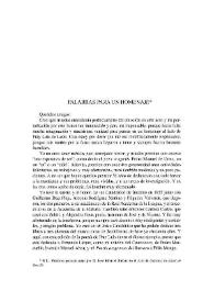 Palabras para un homenaje | Biblioteca Virtual Miguel de Cervantes