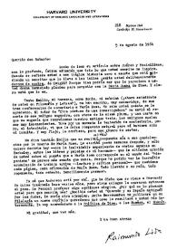 Lida, Raimundo. 5 de agosto de 1964 | Biblioteca Virtual Miguel de Cervantes