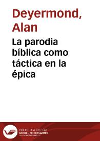 La parodia bíblica como táctica en la épica | Biblioteca Virtual Miguel de Cervantes