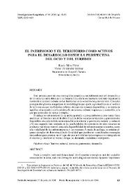 El patrimonio y el territorio como activos para el desarrollo desde la perspectiva del ocio y del turismo / Rocío Silva Pérez y Víctor Fernández Salinas | Biblioteca Virtual Miguel de Cervantes