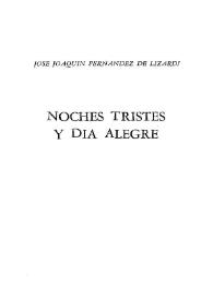 Noches tristes y día alegre / José Joaquín Fernández de Lizardi | Biblioteca Virtual Miguel de Cervantes