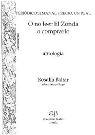 O no leer "El Zonda" o comprarlo. Antología / Domingo Faustino Sarmiento; selección y prólogo Rosalía Baltar | Biblioteca Virtual Miguel de Cervantes