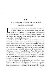 La necrópoli ibérica de El Molar (provincia de Alicante) / José Lafuente Vidal | Biblioteca Virtual Miguel de Cervantes
