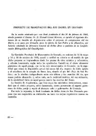 Proyecto de marginación del río Darro, en Granada / Manuel Gómez Moreno | Biblioteca Virtual Miguel de Cervantes
