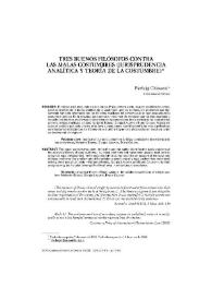 Tres buenos filósofos contra las malas costumbres (Jurisprudencia analítica y teoría de la costumbre) | Biblioteca Virtual Miguel de Cervantes