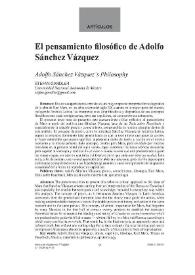 El pensamiento filosófico de Adolfo Sánchez Vázquez / Stefan Gandler | Biblioteca Virtual Miguel de Cervantes