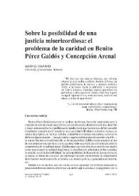 Sobre la posibilidad de una justicia misericordiosa: el problema de la caridad en Benito Pérez Galdós y Concepción Arenal / María G. Navarro | Biblioteca Virtual Miguel de Cervantes