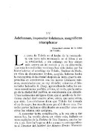 Adefonsus, imperator toletanus, magnificus triumphator / Ramón Menéndez Pidal | Biblioteca Virtual Miguel de Cervantes