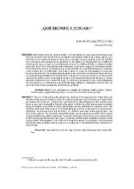 ¿Qué significa juzgar? / Antonio-Enrique Pérez Luño | Biblioteca Virtual Miguel de Cervantes