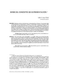 Sobre el concepto de representación / Isabel Lifante Vidal | Biblioteca Virtual Miguel de Cervantes