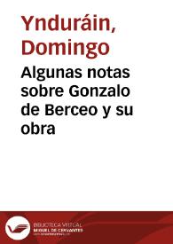 Algunas notas sobre Gonzalo de Berceo y su obra | Biblioteca Virtual Miguel de Cervantes