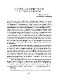 El personaje dramático de la comedia burguesa | Biblioteca Virtual Miguel de Cervantes
