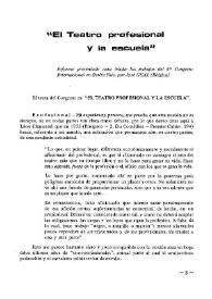 El teatro profesional y la escuela / informe presentado ... por José Geal (Bélgica) | Biblioteca Virtual Miguel de Cervantes