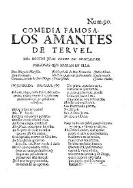 Los amantes de Teruel / del doctor Juan Perez de Montalvan | Biblioteca Virtual Miguel de Cervantes
