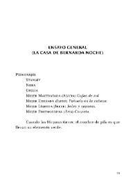 Texto teatral: "Ensayo general (La Casa de Bernarda Noche)" / Sara Bamba | Biblioteca Virtual Miguel de Cervantes