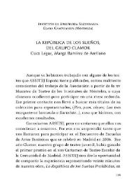 "La República de los Sueños", del Grupo Clamor / Cuca Legaz, Marga Ramírez de Arellano, del Instituto de Enseñanza Secundaria Clara Campoamor (Móstoles) | Biblioteca Virtual Miguel de Cervantes