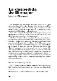 La despedida de Birmajer [Reseña] / Norma Sturniolo | Biblioteca Virtual Miguel de Cervantes