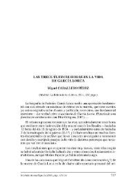 "Las trece últimas horas en la vida de García Lorca". (Madrid: La Esfera de los Libros, 2011, 230 págs.) [Reseña] / Francisco Abad Nebot | Biblioteca Virtual Miguel de Cervantes