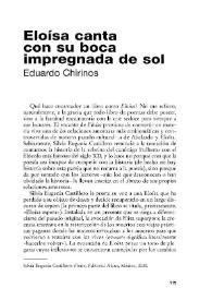 Eloísa canta con su boca impregnada de sol [Reseña] / Eduardo Chirinos | Biblioteca Virtual Miguel de Cervantes