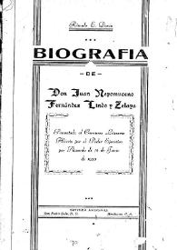 Biografía de don Juan Nepomuceno Fernández Lindo y Zelaya / Rómulo E. Durón | Biblioteca Virtual Miguel de Cervantes