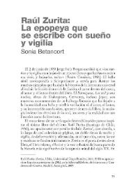 Raúl Zurita : La epopeya que se escribe con sueño y vigilia / Sonia Betancort | Biblioteca Virtual Miguel de Cervantes