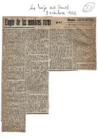 Elogio de los nombres raros / por Joaquín Calvo-Sotelo | Biblioteca Virtual Miguel de Cervantes