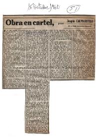 Obra en cartel, / por Joaquín Calvo-Sotelo | Biblioteca Virtual Miguel de Cervantes