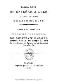 Nueva arte de enseñar a leer a los niños de las escuelas | Biblioteca Virtual Miguel de Cervantes