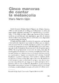 Cinco maneras de contar la melancolía / Mario Martín Gijón | Biblioteca Virtual Miguel de Cervantes