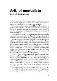 Arlt, el mentalista / Aníbal Jarkowski | Biblioteca Virtual Miguel de Cervantes