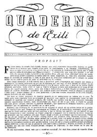 Quaderns de l'exili. Any I, Núm. 1, setembre 1943 | Biblioteca Virtual Miguel de Cervantes