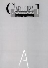 Caplletra: Revista Internacional de Filologia. Núm. 1, tardor 1986 | Biblioteca Virtual Miguel de Cervantes
