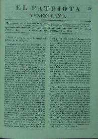 El Patriota Venezolano. Núm. 4, 20 de octubre de 1831 | Biblioteca Virtual Miguel de Cervantes