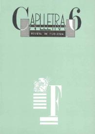 Caplletra: Revista Internacional de Filologia. Núm. 6, primavera 1989 | Biblioteca Virtual Miguel de Cervantes