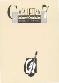Caplletra: Revista Internacional de Filologia. Núm. 7, tardor 1989 | Biblioteca Virtual Miguel de Cervantes