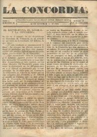 La Concordia. Tomo I, semestre II, núm. 20, 11 de noviembre de 1844 | Biblioteca Virtual Miguel de Cervantes