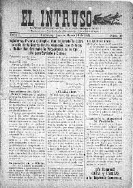 El intruso. Bi-Semanario Joco-serio netamente independiente. Tomo I, núm. 14, jueves 10 de marzo de 1921 | Biblioteca Virtual Miguel de Cervantes