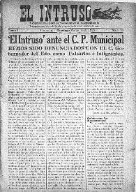 El intruso. Bi-Semanario Joco-serio netamente independiente. Tomo I, núm. 15, domingo 13 de marzo de 1921 | Biblioteca Virtual Miguel de Cervantes