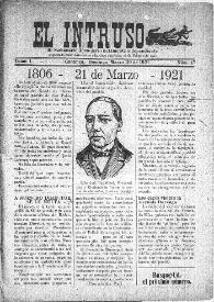 El intruso. Bi-Semanario Joco-serio netamente independiente. Tomo I, núm. 17, domingo 20 de marzo de 1921 | Biblioteca Virtual Miguel de Cervantes